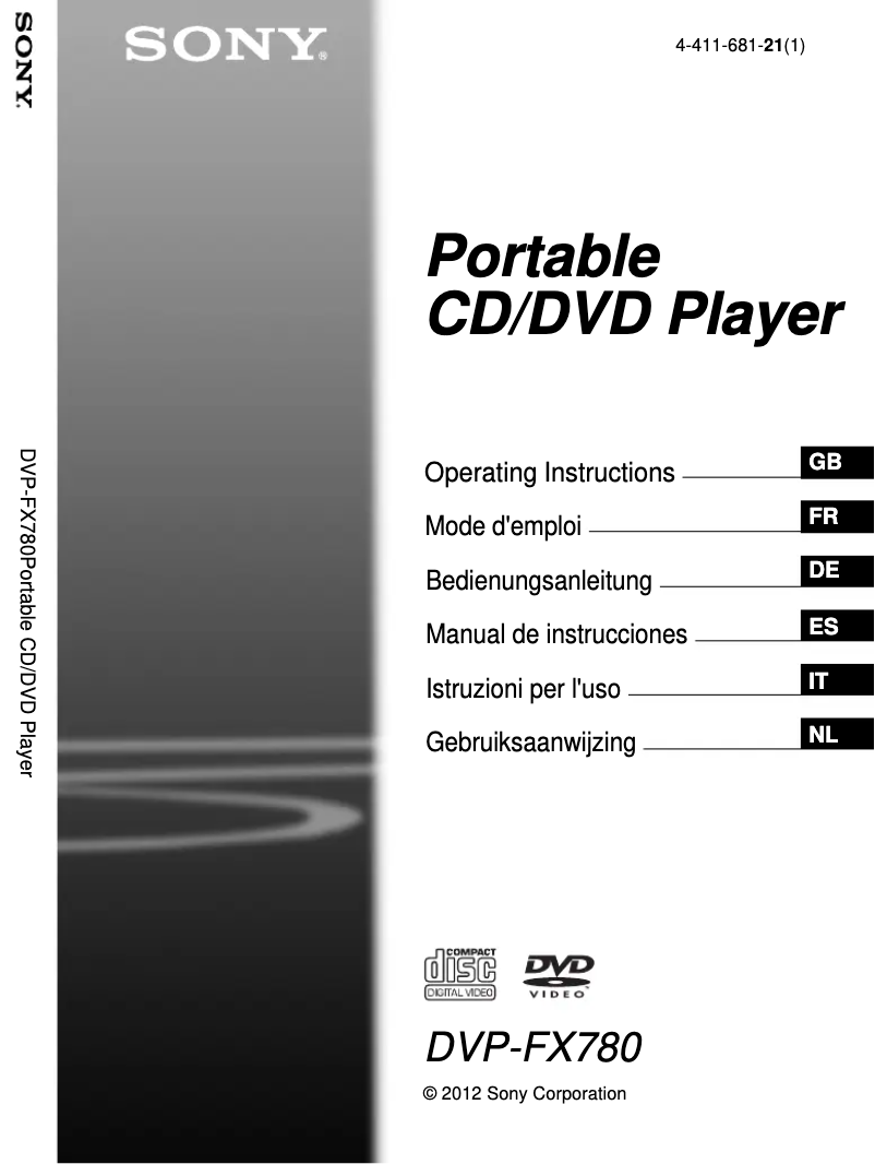 Page 1 de la notice Manuel utilisateur Sony DVP-FX780B