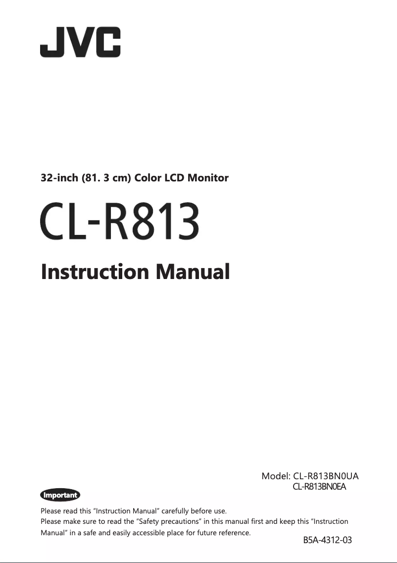 Page n°1 - Manuel utilisateur JVC CL-R813
