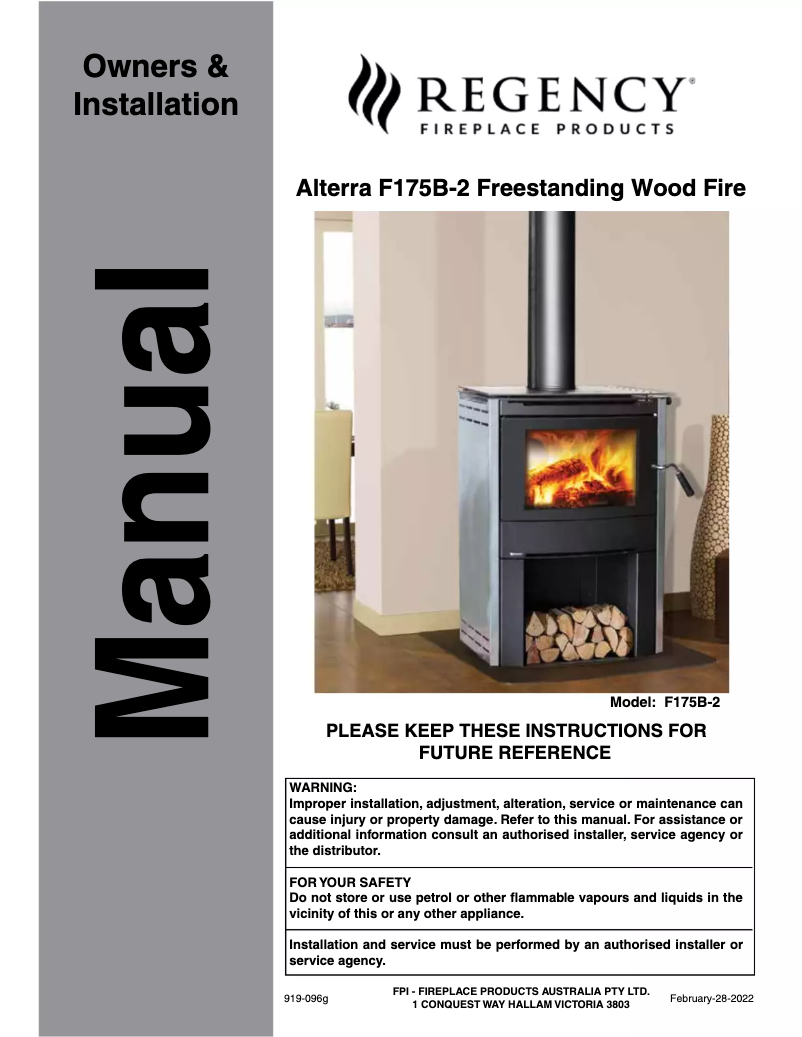 Image de la première page du manuel de l'appareil Alterra F175B-2