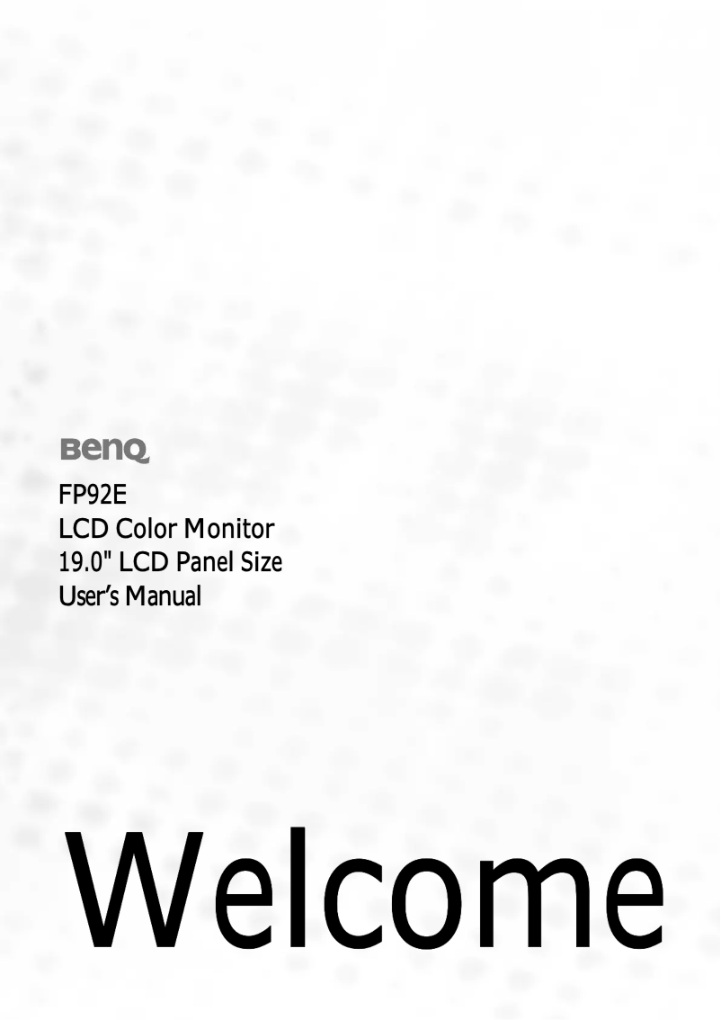 Page 1 de la notice Manuel utilisateur BenQ FP92ES