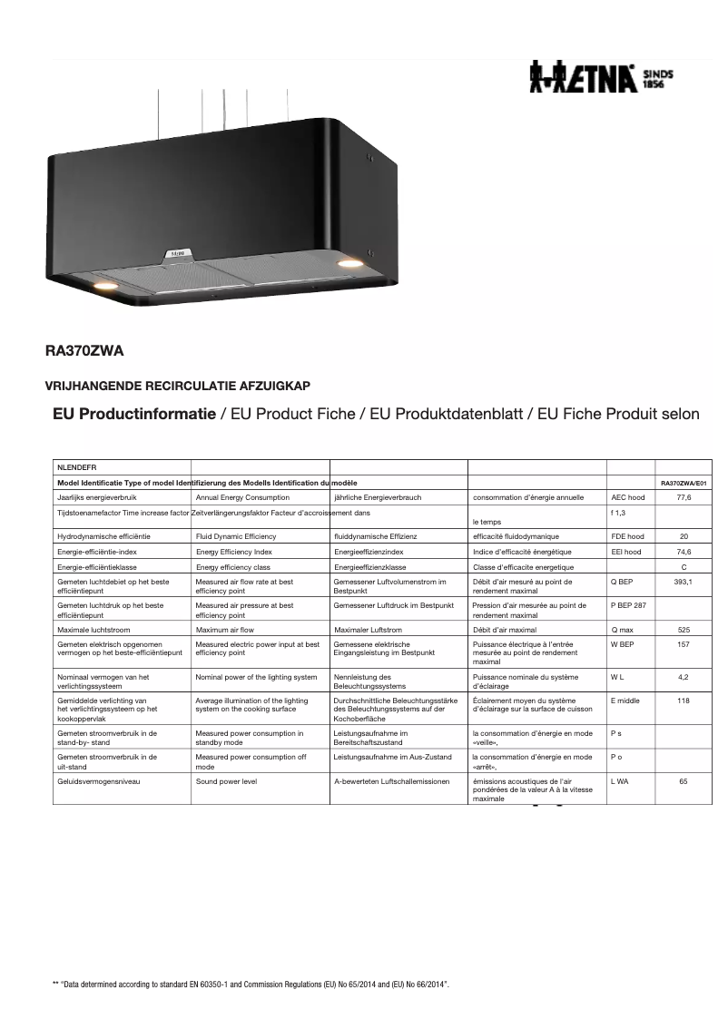 Image de la première page du manuel de l'appareil RA370ZWA