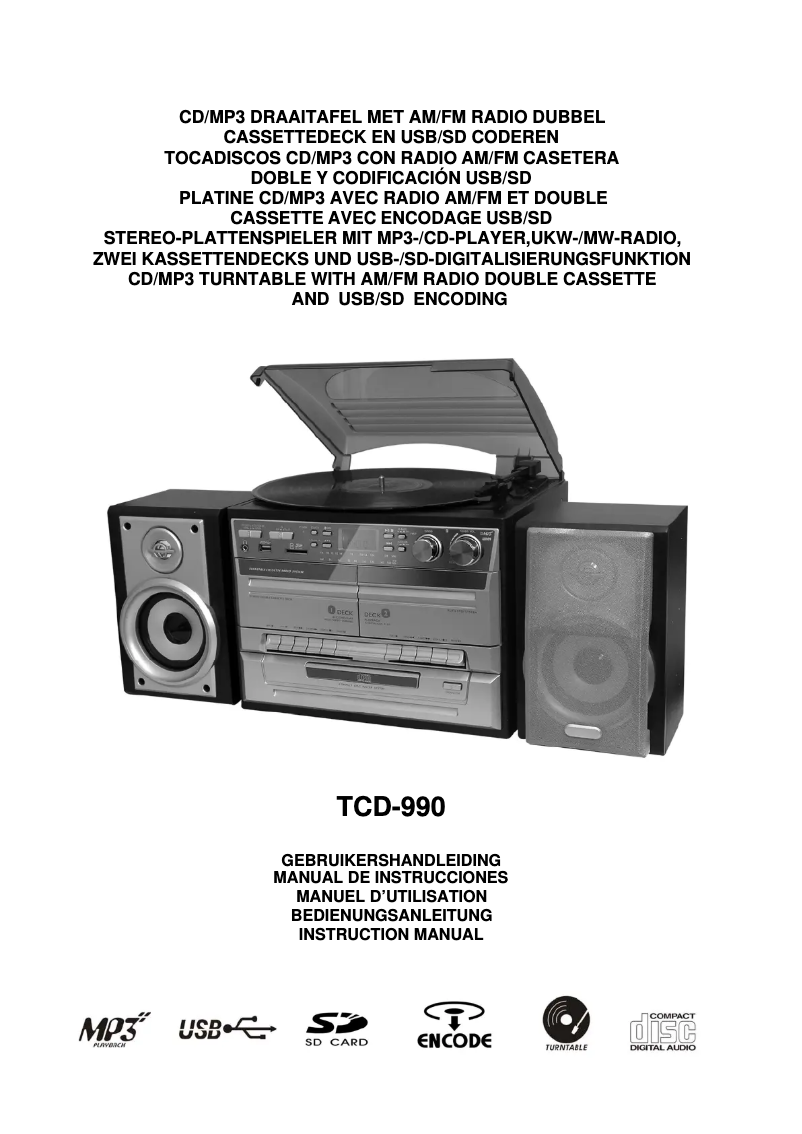 Página 1 del manual Manual de usuario Lenco TCD-990