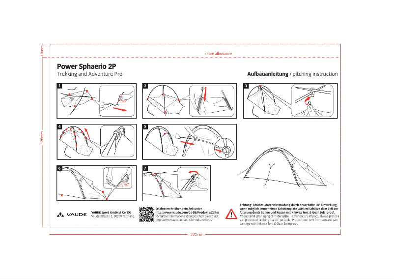 Page n°1 - Manuel utilisateur Vaude Power Sphaerio 2P