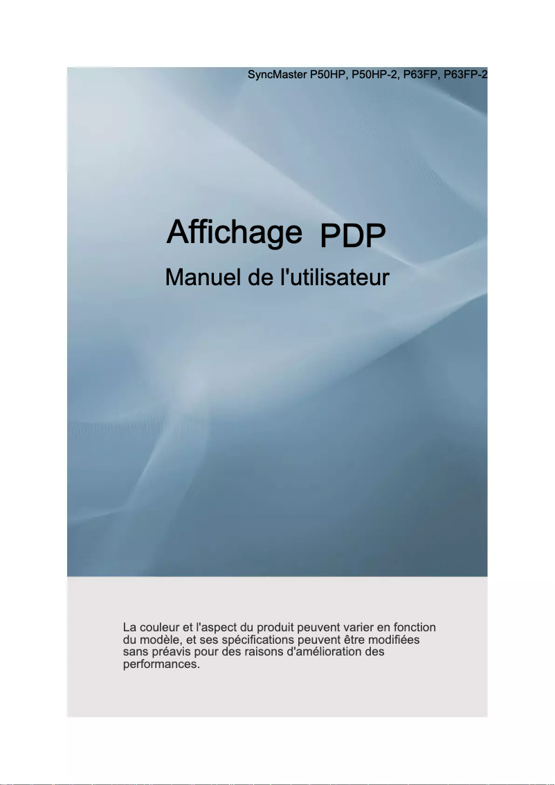Page n°1 - Manuel utilisateur Samsung P50HP