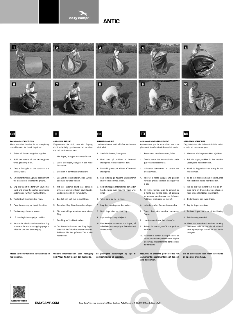 Página 1 del manual Manual de usuario Easy Camp Antic Pixel