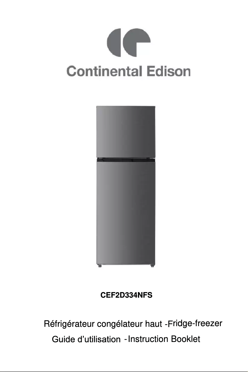 Page 1 de la notice Manuel utilisateur Continental Edison CEF2D334NFS