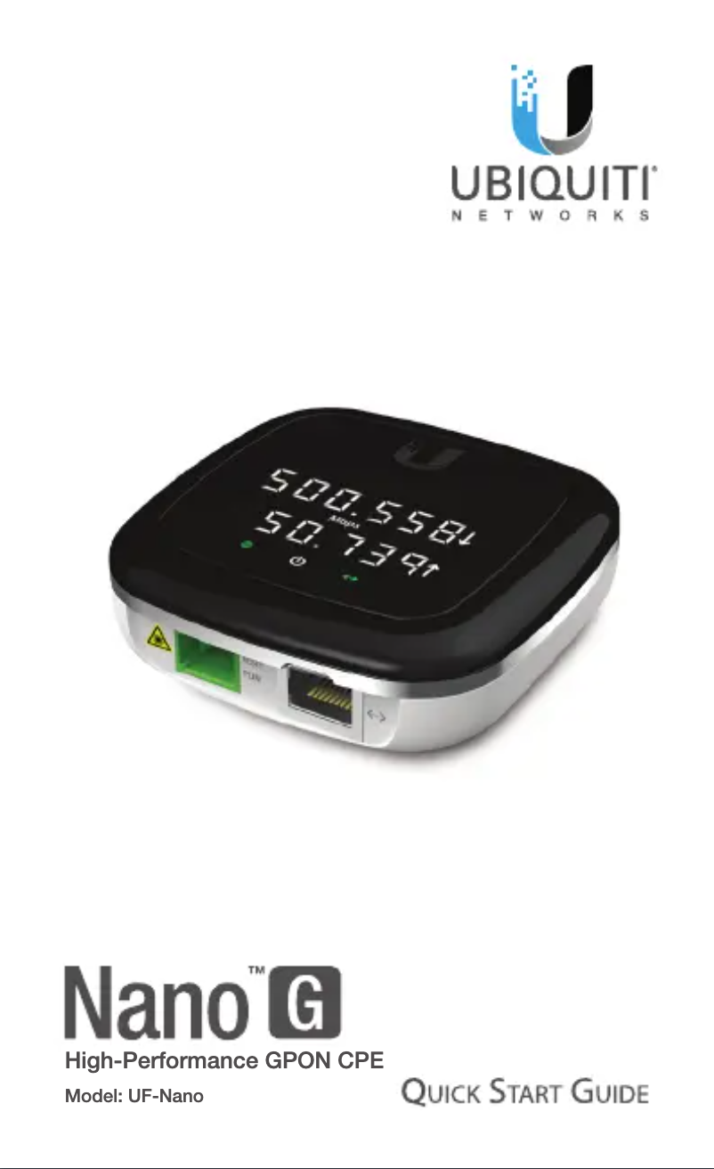Página 1 del manual Manual de usuario Ubiquiti Networks UFiber Nano G