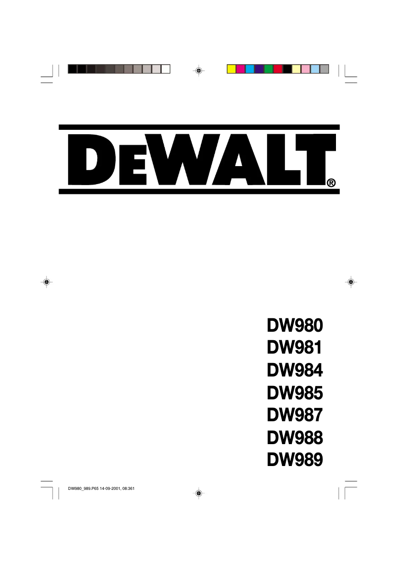 Page n°1 - Manuel utilisateur DeWalt DW981