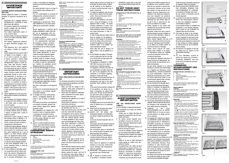 Page 1 de la notice Manuel utilisateur Ariete 733