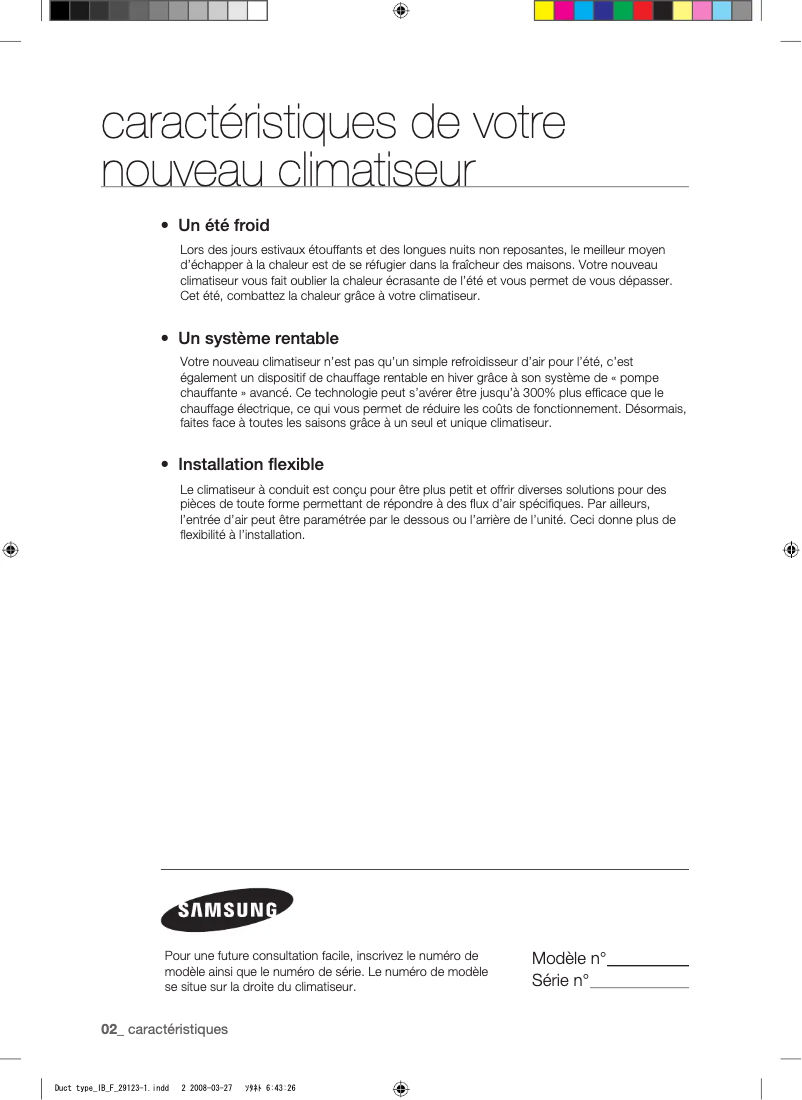 Page n°1 - Manuel utilisateur Samsung AQ18FEX