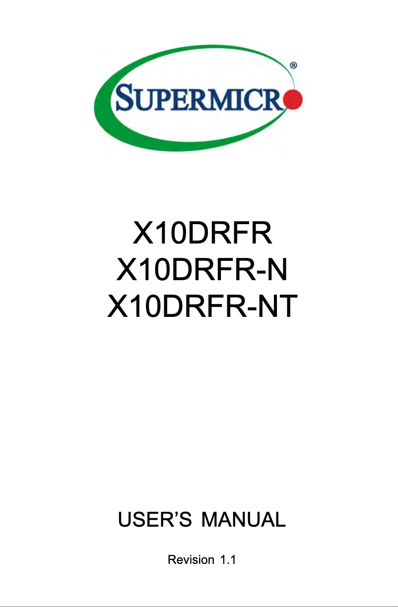 Image de la première page du manuel de l'appareil X10DRFR-NT