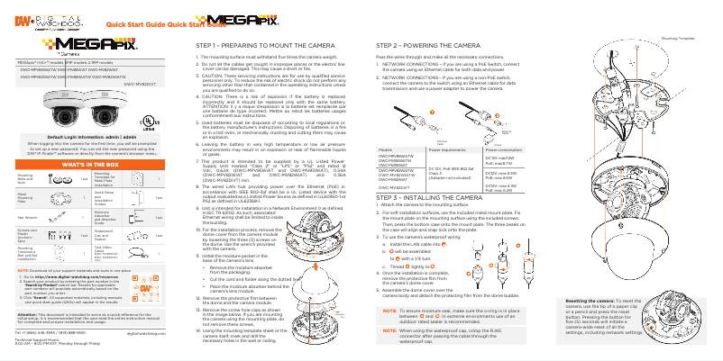 Page n°1 - Manuel utilisateur Digital Watchdog MegaPix IVA+ DWC-MV82WIATW
