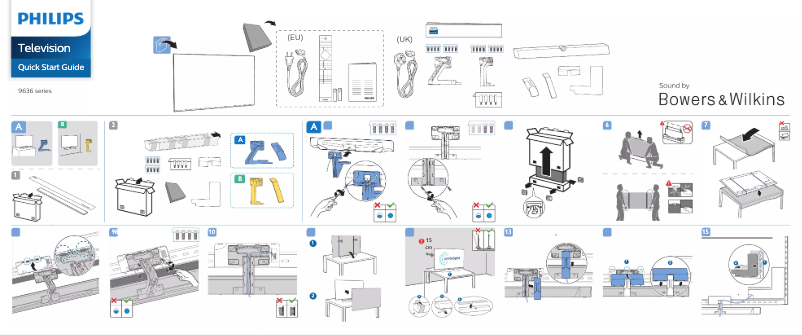 Page 1 de la notice Guide de démarrage rapide Philips 65PML9636