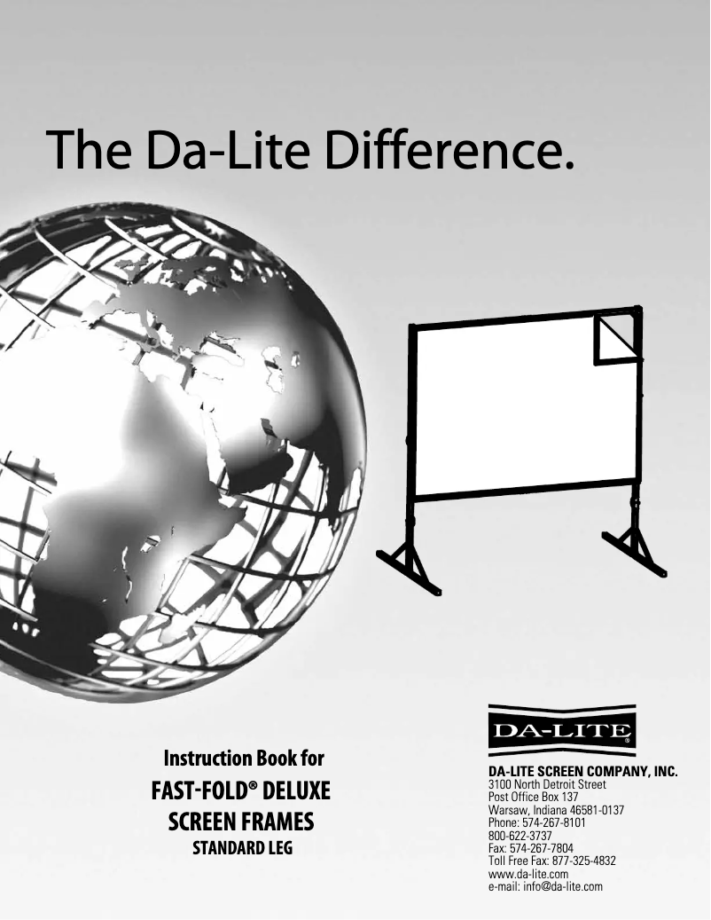 Page 1 de la notice Manuel utilisateur Da-Lite Fast-Fold Deluxe Screen System 86" x 116"