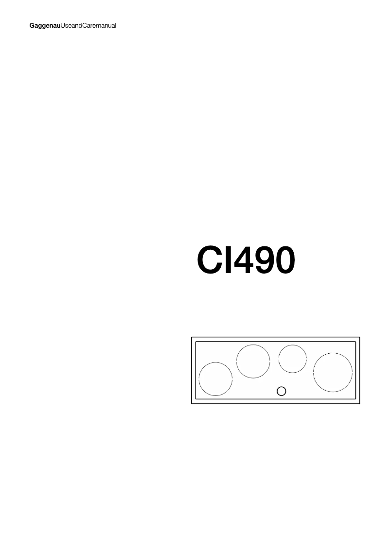 Image de la première page du manuel de l'appareil CI 490-110