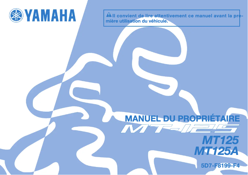 Page 1 de la notice Manuel utilisateur Yamaha MT125 (2015)