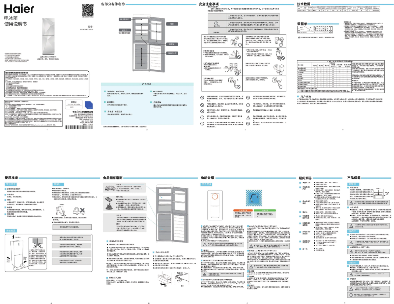 Página 1 del manual Manual de usuario Haier BCD-241TDEFU1