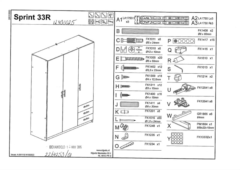 Page 1 de la notice Manuel utilisateur Leen Bakker Sprint (200x148x51)