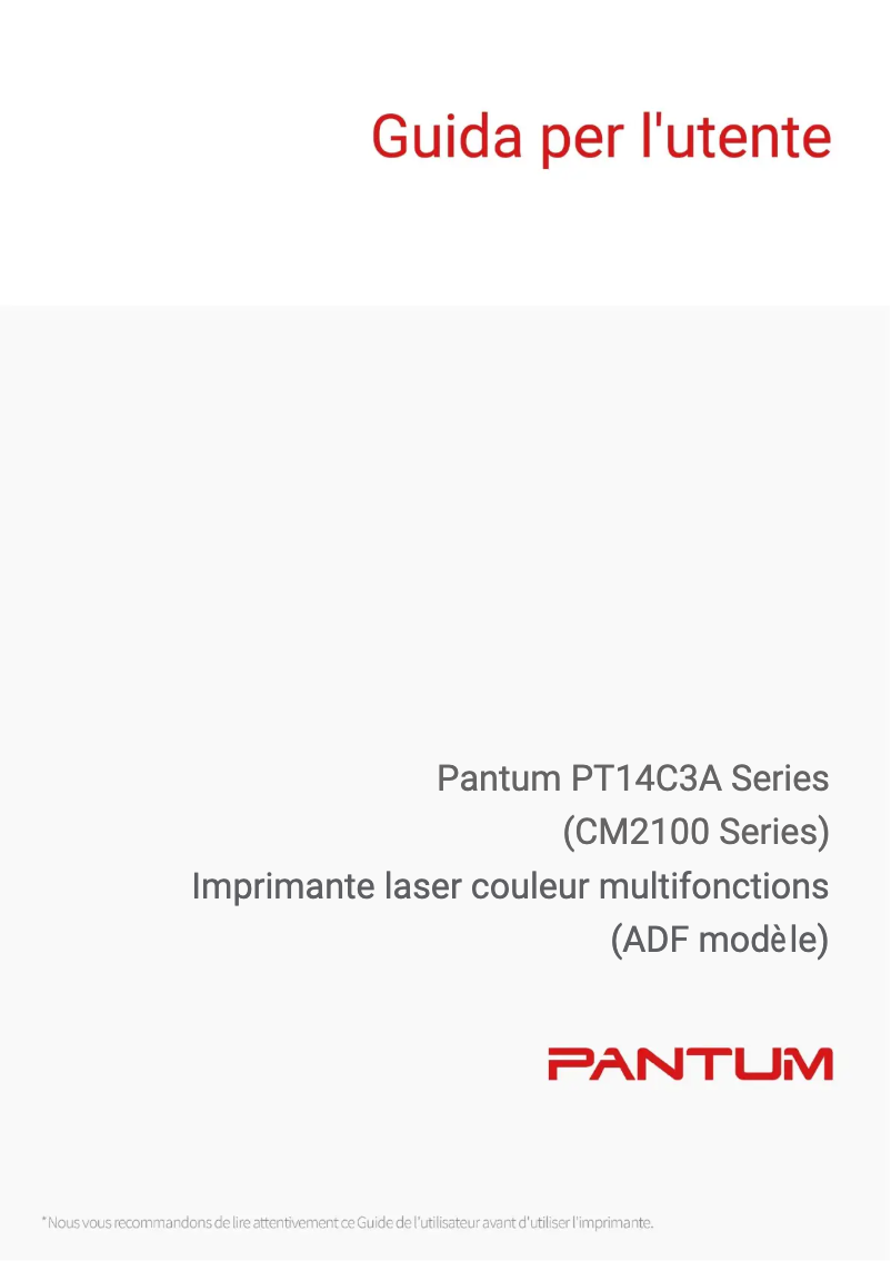Page n°1 - Manuel utilisateur Pantum CM2100ADW