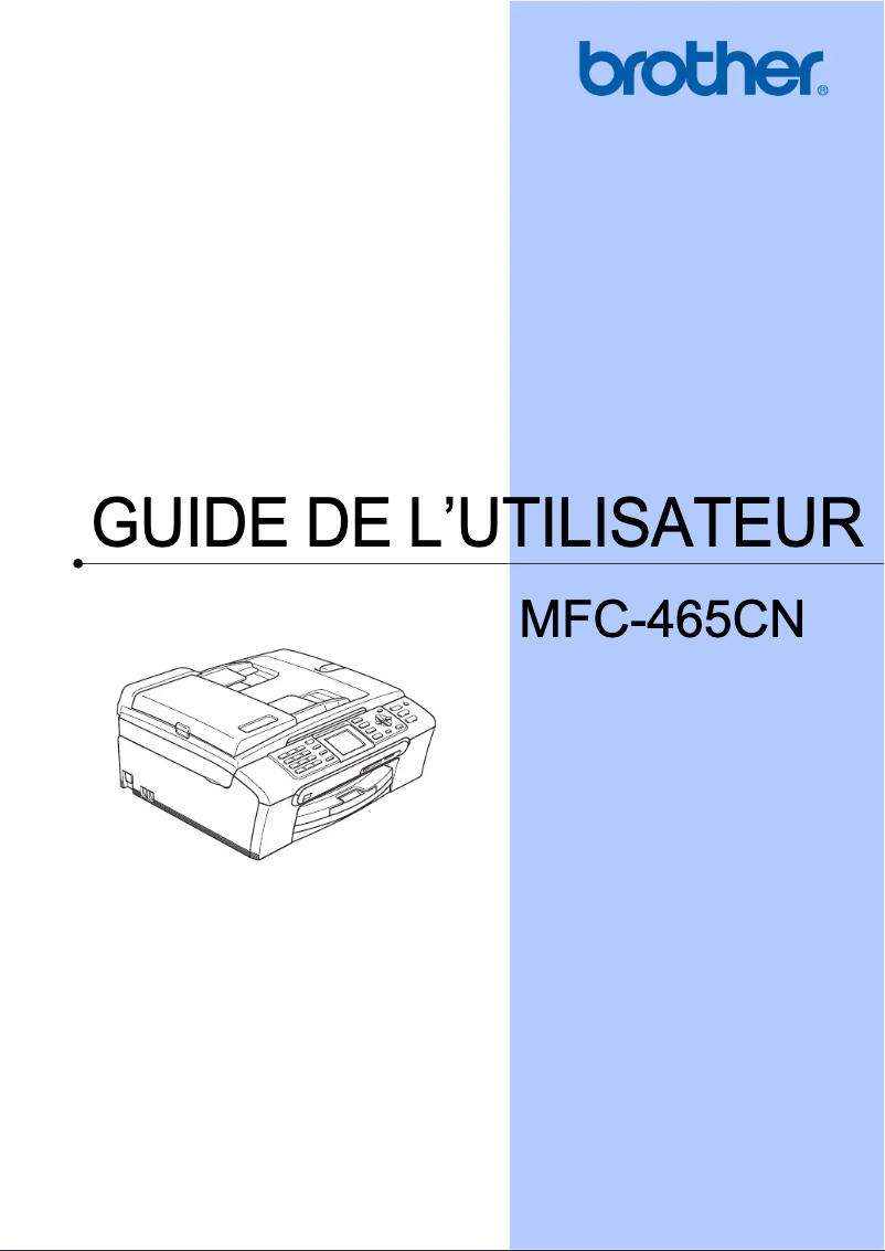 Image de la première page du manuel de l'appareil MFC-465CN