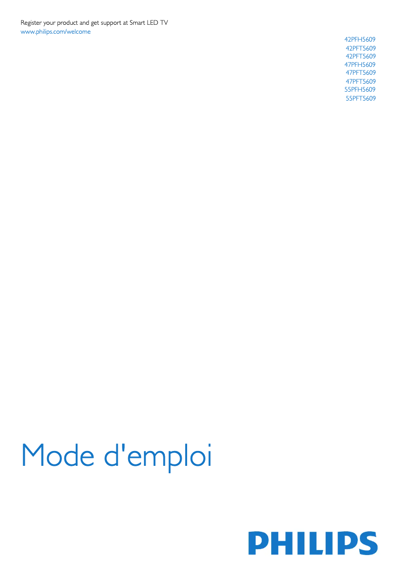 First page image of the manual for 47PFT5609