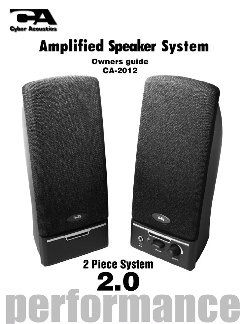 Page 1 de la notice Manuel utilisateur Cyber Acoustics CA-2012