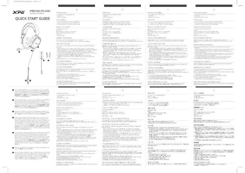 Imagen de la primera página del manual del dispositivo PRECOG STUDIO