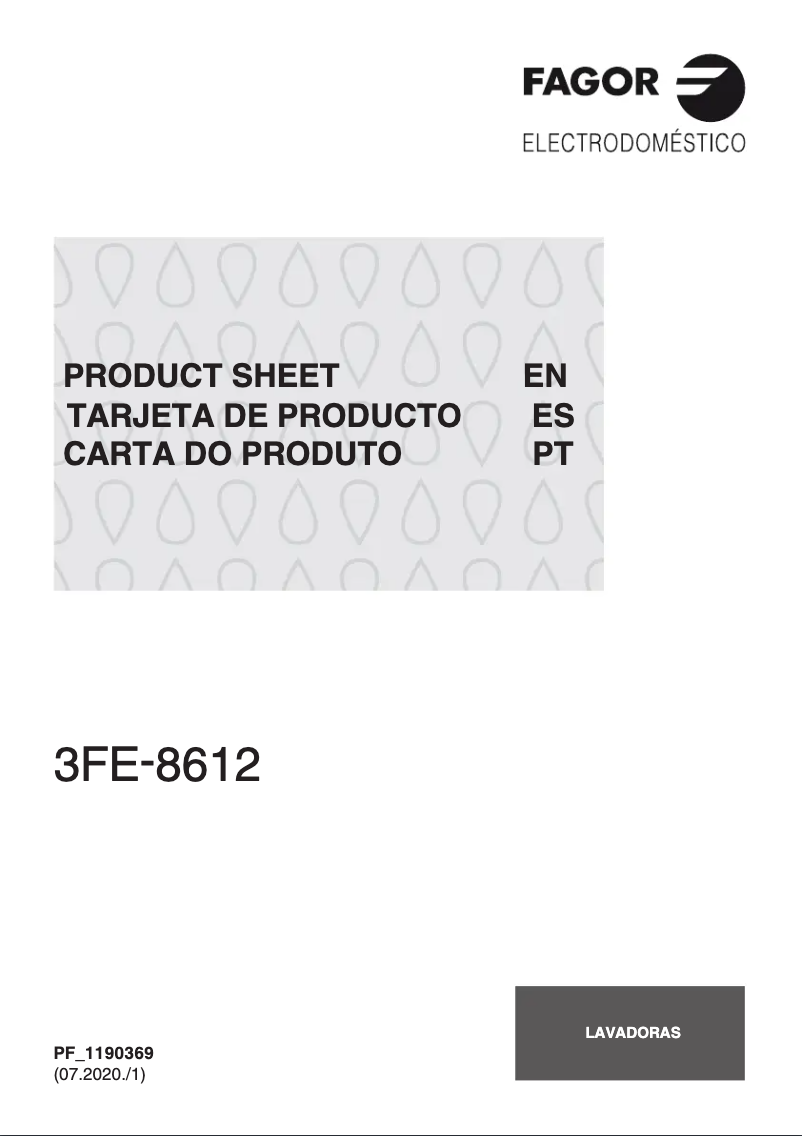 Página 1 del manual Ficha técnica Fagor 3FE-8612