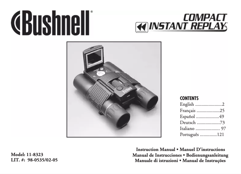 Page n°1 - Manuel utilisateur Bushnell Imageview 11-8323