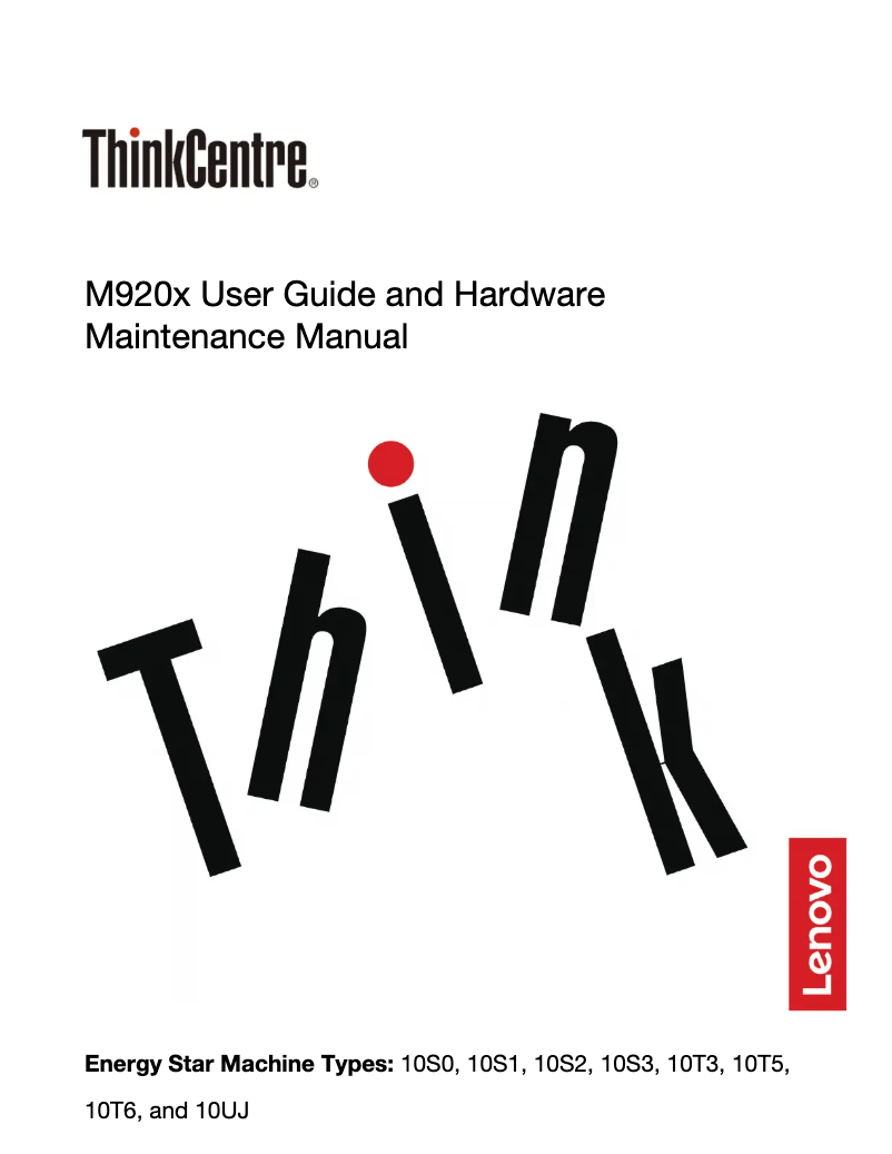 Page n°1 - Manuel utilisateur Lenovo ThinkCentre M920x Tiny