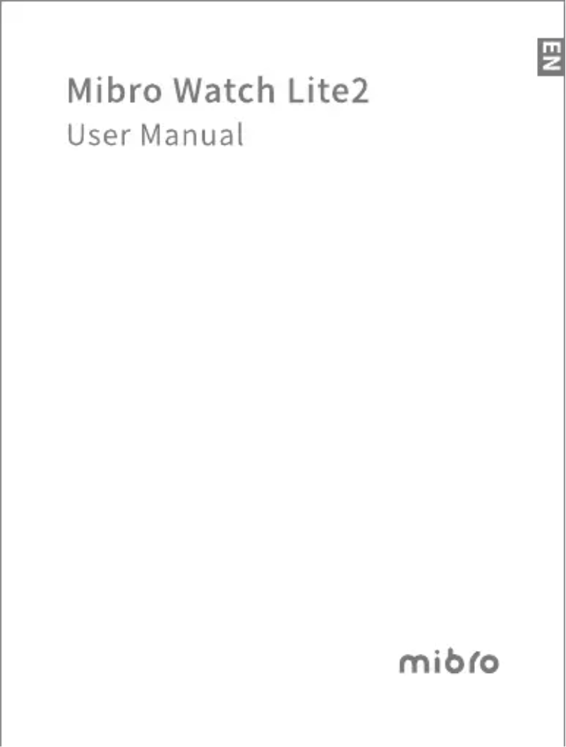 Page n°1 - Manuel utilisateur Mibro Watch Lite2