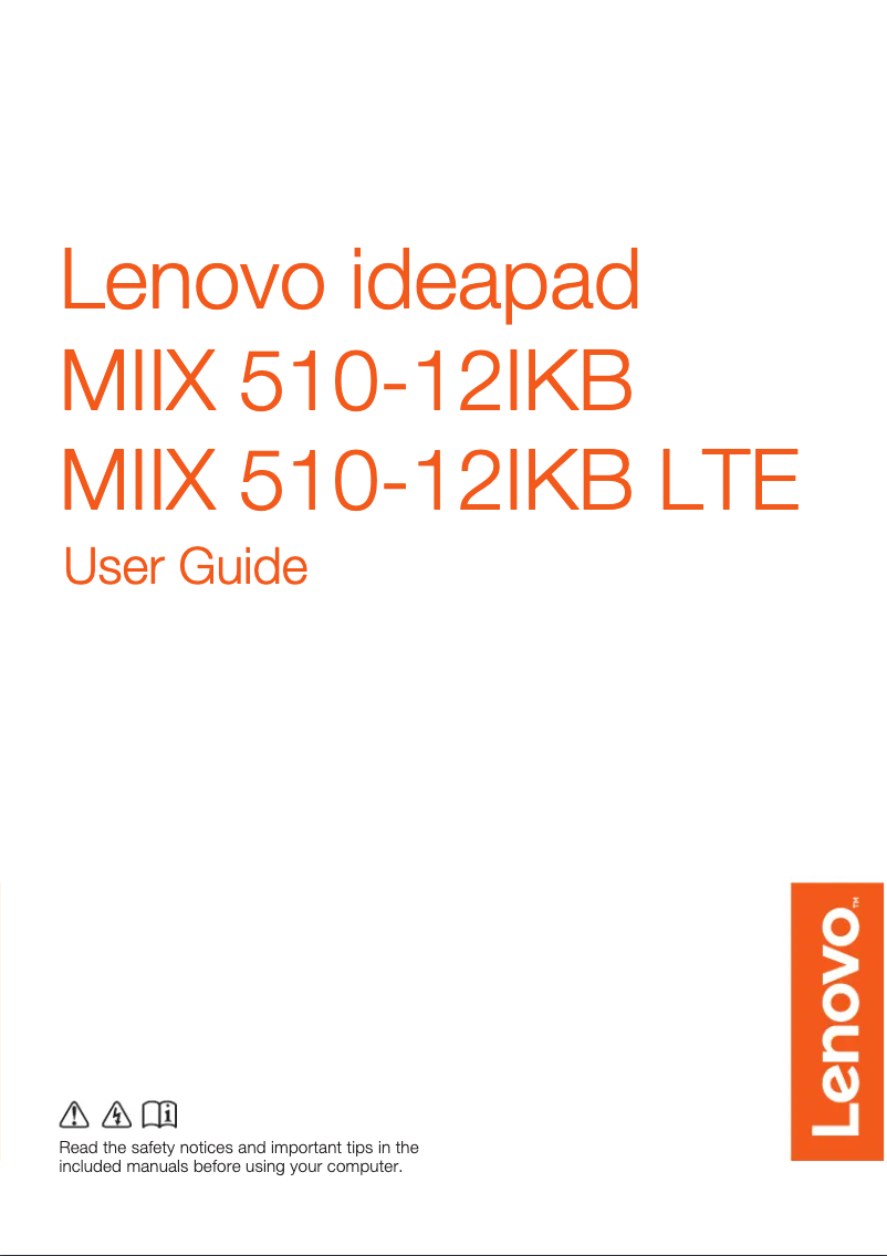 Page n°1 - Manuel utilisateur Lenovo Miix 510
