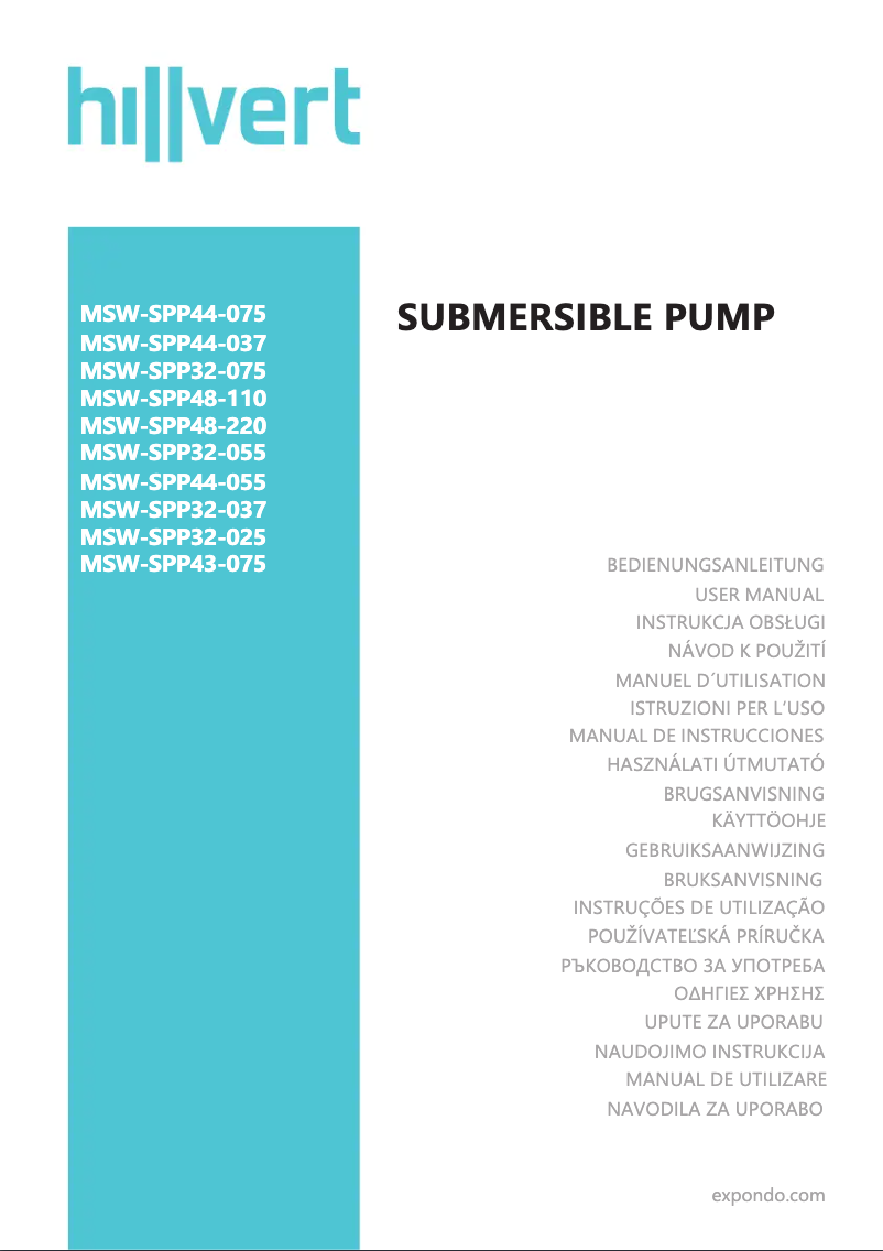 Page n°1 - Manuel utilisateur MSW MSW-SPP43-075