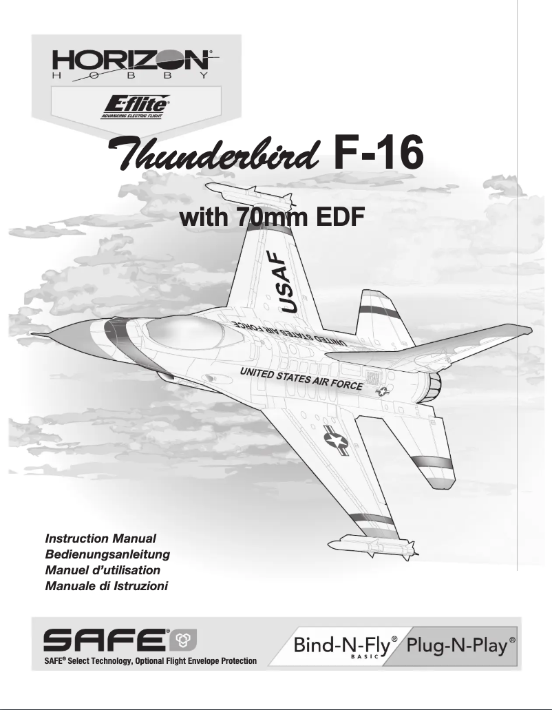 Page 1 de la notice Manuel utilisateur E-flite F-16 Thunderbird