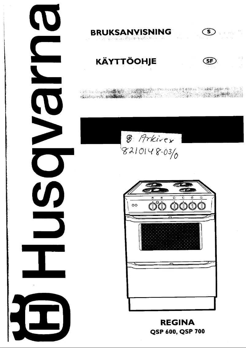 Page 1 de la notice Manuel utilisateur Husqvarna Regina QSP700