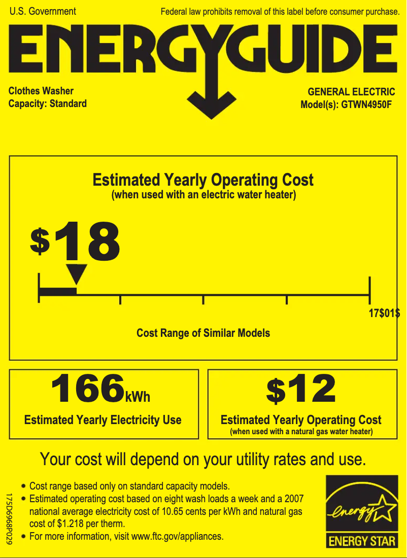 Image de la première page du manuel de l'appareil GTWN4950FWW