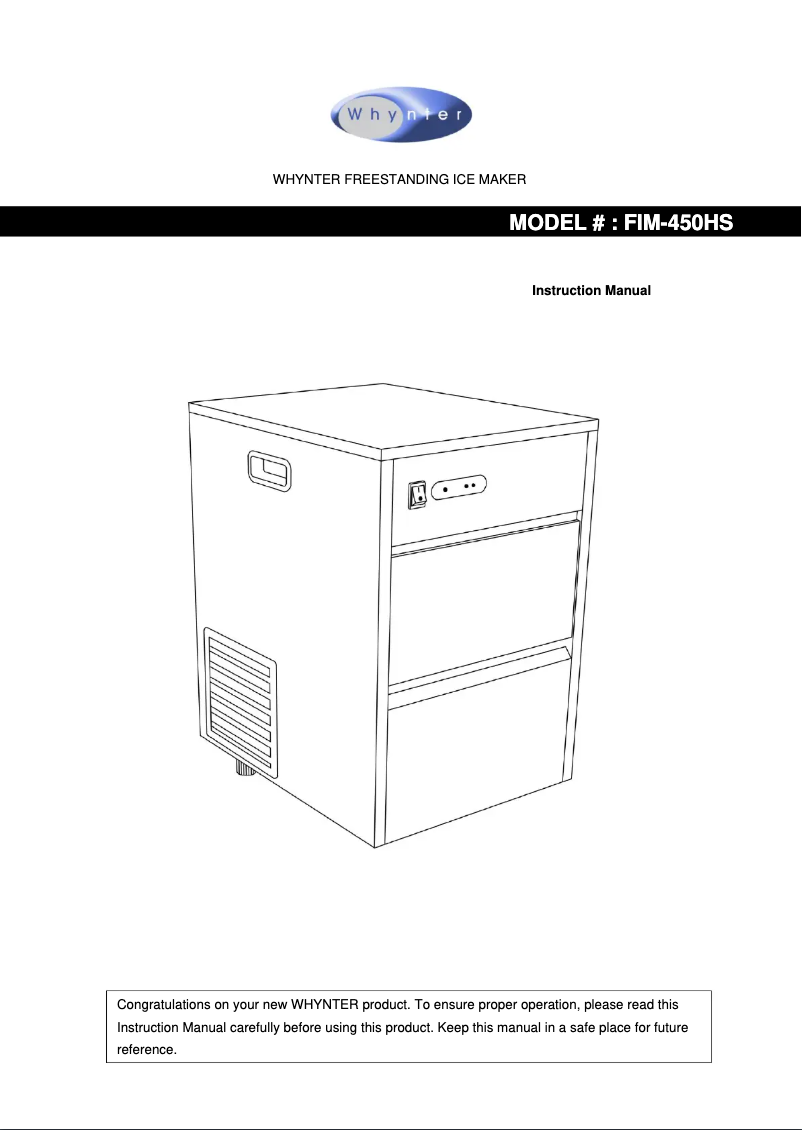 Image de la première page du manuel de l'appareil FIM-450HS