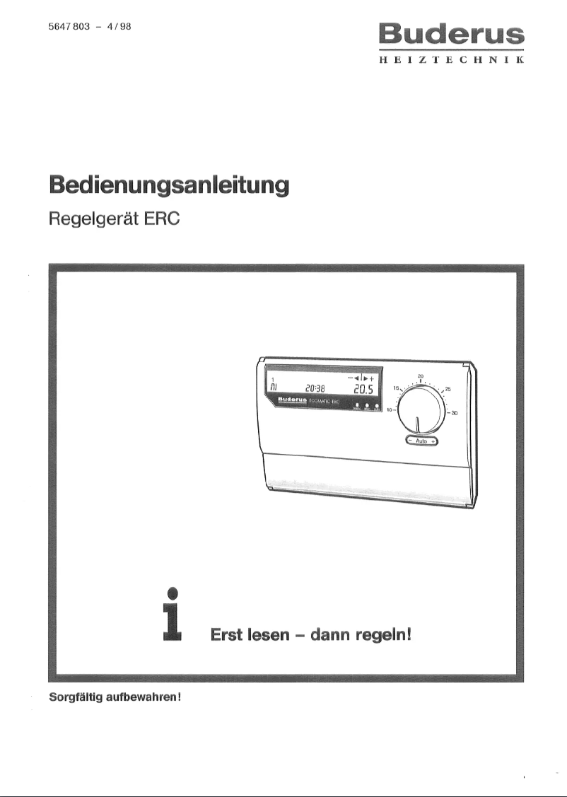 Image de la première page du manuel de l'appareil ERC