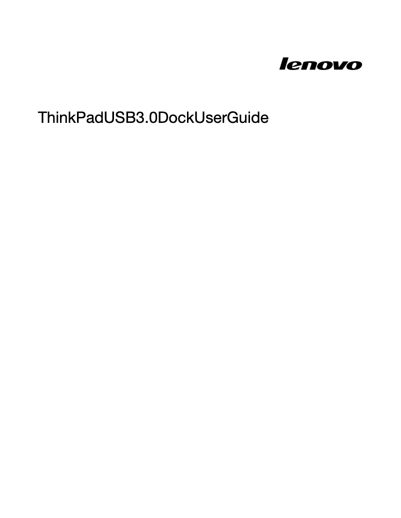 Page 1 of the manual User Manual Lenovo ThinkPad USB 3.0 Pro Dock