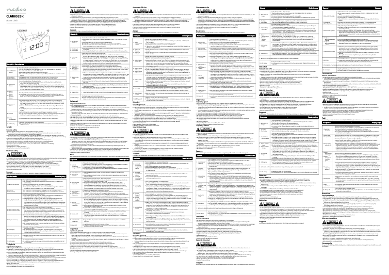 Page n°1 - Manuel utilisateur Nedis CLAR002BK