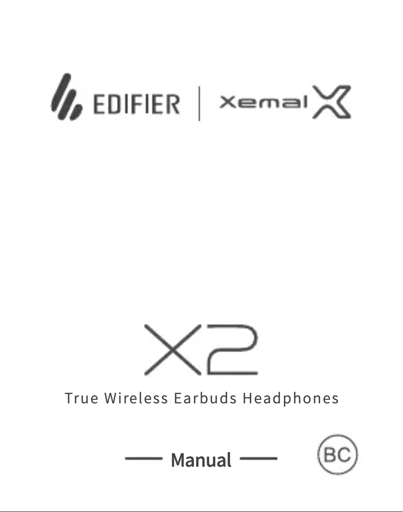 Page 1 de la notice Manuel utilisateur Edifier X2