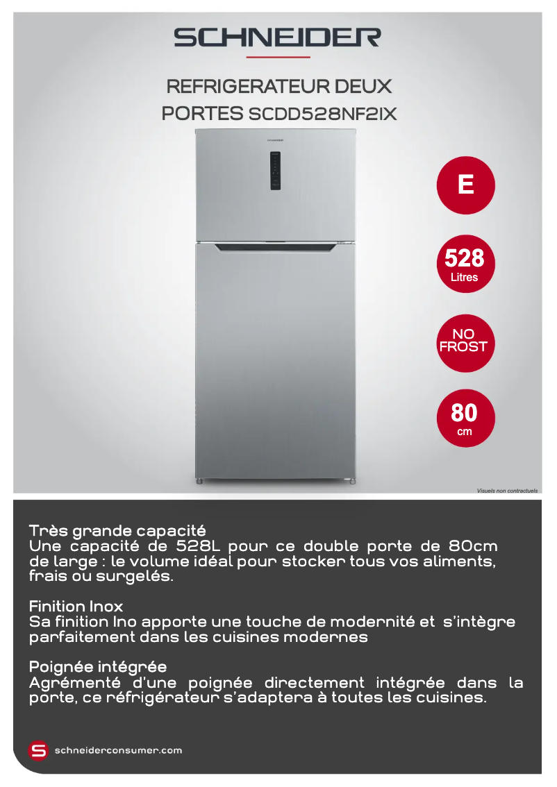 Page 1 de la notice Fiche technique Schneider SCDD528NF2IX