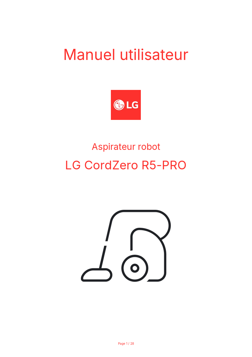 Page n°1 - Manuel utilisateur LG CordZero R5-PRO