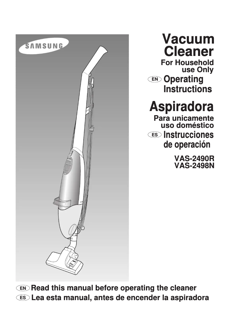 Image de la première page du manuel de l'appareil VAS-2498N