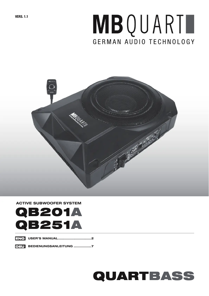 Page n°1 - Manuel utilisateur MB Quart QB201A