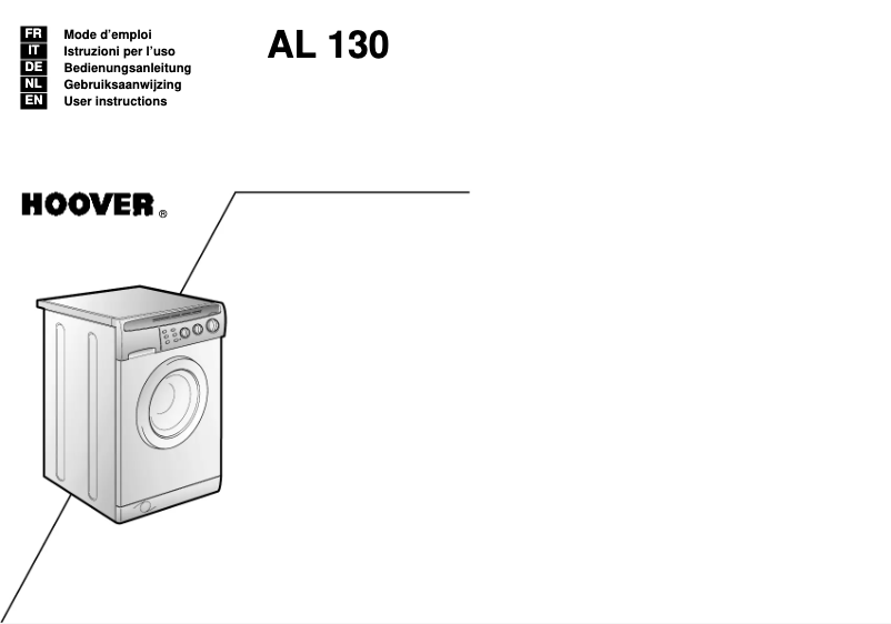 Page n°1 - Manuel utilisateur Hoover AL 130 31