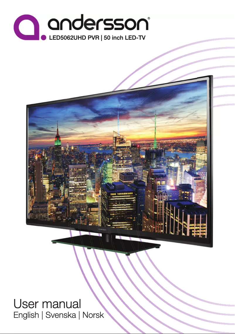 Page 1 de la notice Manuel utilisateur Andersson LED5062UHD PVR