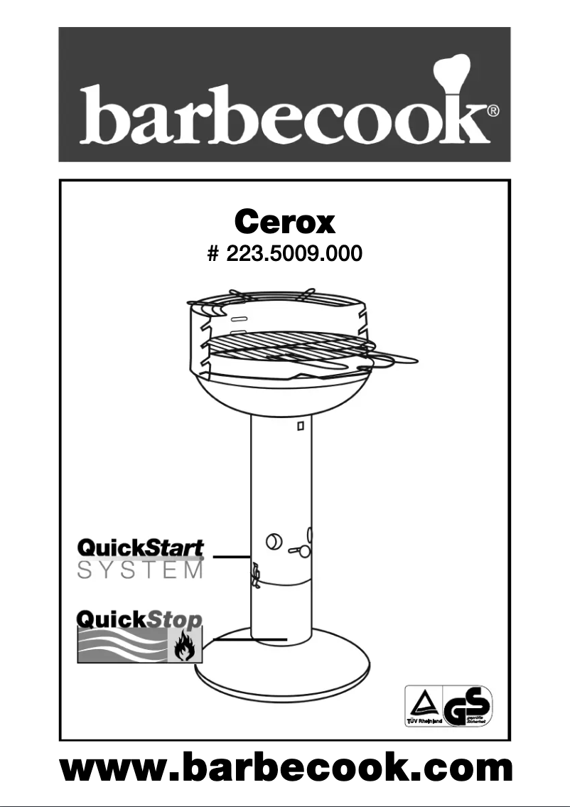 Page 1 of the manual User Manual Barbecook Cerox