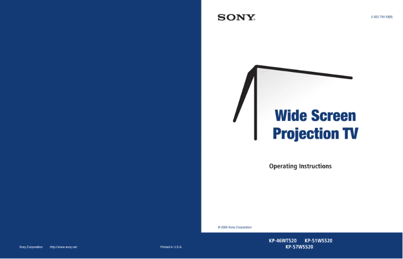 Page 1 de la notice Manuel utilisateur Sony KP-57WS520