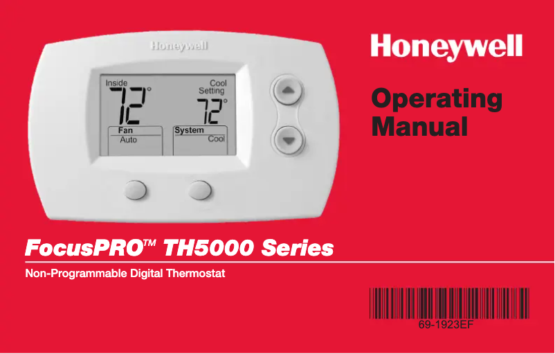 Page 1 de la notice Manuel utilisateur Honeywell FocusPRO TH5000